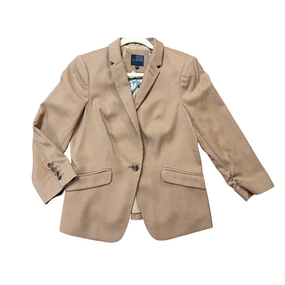 The Limited Blazer Womens Medium Tan NWT Professional One Button Career Office